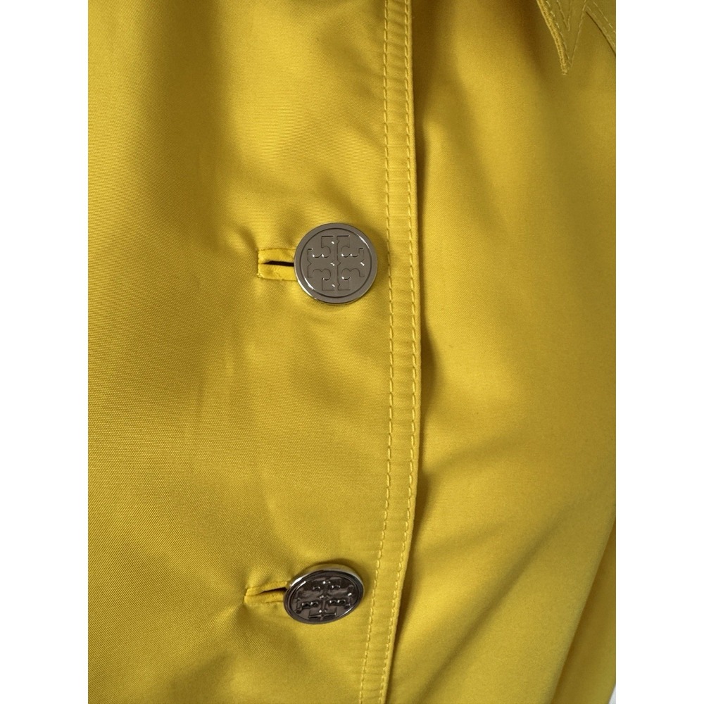 Tory Burch Trench/Raincoat Collared Button Up Women's Size 2 Yellow - Picture 8 of 13